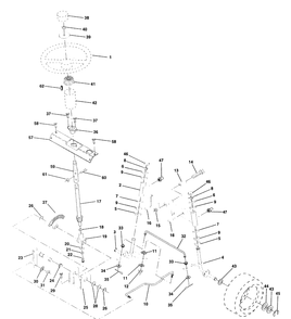 Steering And Front Axle Diagram and Parts List for LTH125 (HC125H42A)(954000782)(1994-01) Husqvarna Lawn Mower