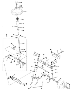 Steering Assembly Diagram and Parts List for LTH130 (954140005H)(1998-07) Husqvarna Lawn Mower