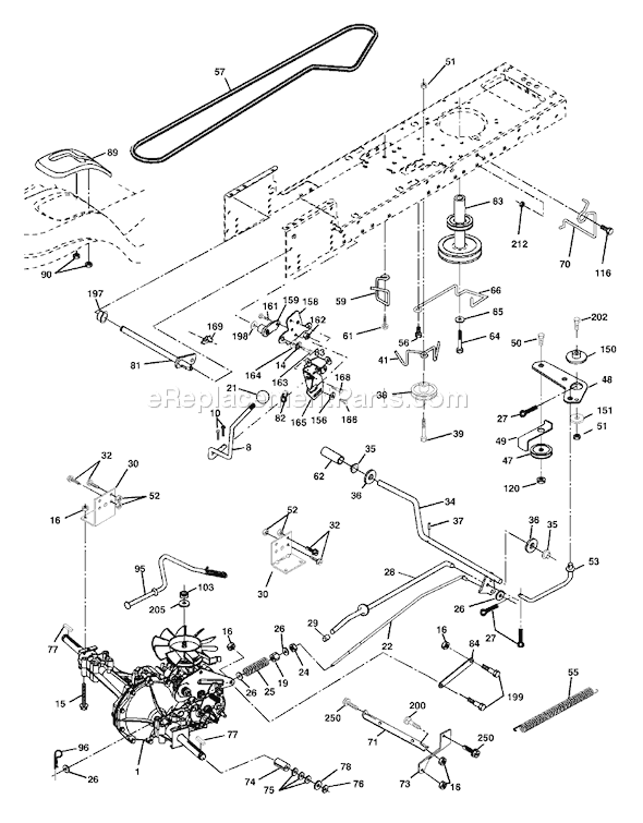 Page C Diagram and Parts List for LTH1742D (954570376) (2003-05) Husqvarna Lawn Tractor