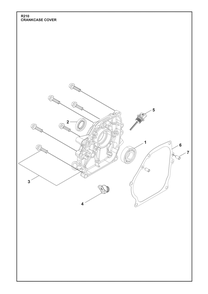 Crankcase Cover Diagram and Parts List for R210  Husqvarna Engine