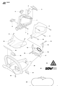 Gear Housing 2 Diagram and Parts List for 323HD60 20081400001-20090400000 Husqvarna Hedge Trimmer