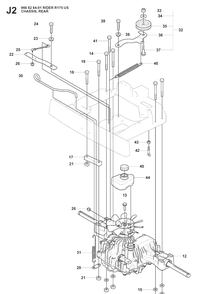 Transmission 2 Diagram and Parts List for RIDER175 (966828401)(2008-05) Husqvarna Lawn Mower
