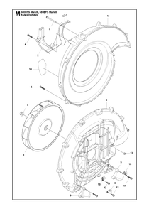 Fan Diagram and Parts List for 580BFS-BTS Mark III Husqvarna Leaf Blower / Vacuum