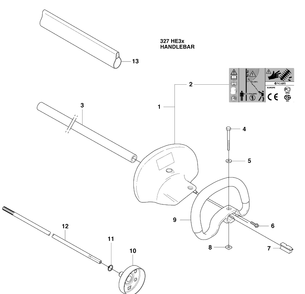Handelbar Diagram and Parts List for 327HE3X-SERIES (966976401)(2009-04) Husqvarna Hedge Trimmer