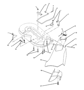 Mower Deck (Discharge) Diagram and Parts List for LT92012 (954000251-A)(1993-01) Husqvarna Lawn Tractor