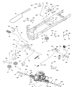 Drive Diagram and Parts List for YTH22V46 (96043018101)(2014-03) Husqvarna Lawn Tractor