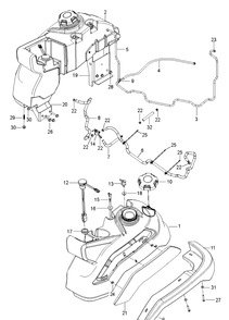 Fuel System Diagram and Parts List for Z554X (9679300100)(2018-08) Husqvarna Lawn Mower