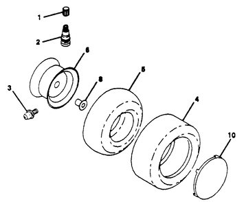 Wheels And Tires Diagram and Parts List for GT180 (954000372-C)(1992-08) Husqvarna Lawn Tractor