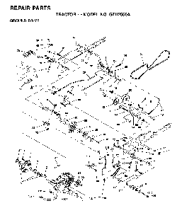 Drive Diagram and Parts List for GTH2550A (954567109)(2001-05) Husqvarna Lawn Tractor