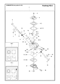 Carburetor Diagram and Parts List for 326L 20061400001 & Above Husqvarna Trimmer