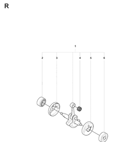 Crankshaft Diagram and Parts List for 327LX 20080900001-Current Husqvarna Edger