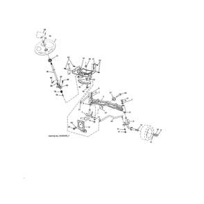 Steering Diagram and Parts List for YTH18542-960430172  Husqvarna Lawn Tractor