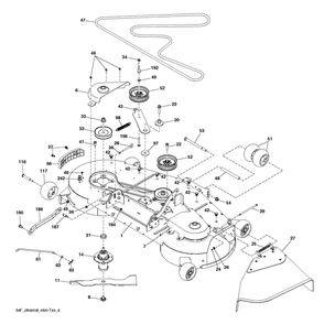Mower Deck / Cutting Deck Diagram and Parts List for TS354-2022  Husqvarna Lawn Tractor