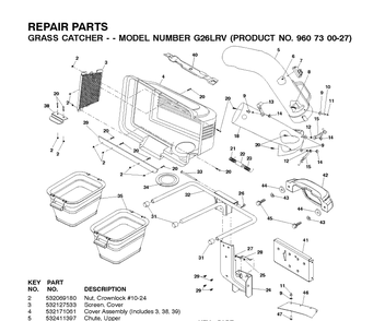 Product Complete Diagram and Parts List for 960730027 2010-05 Husqvarna Lawn Tractor Accessories