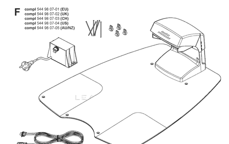 Charging Station 2 Diagram and Parts List for 220AC 2008-02 Husqvarna Lawn Mower
