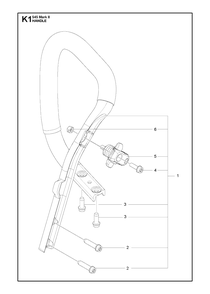 Handle Diagram and Parts List for 545-545G Mark II Husqvarna Chainsaw