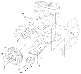 Mainframe, Right Side Diagram and Parts List for 650CRT (954328030-B)(2001-11) Husqvarna Tiller