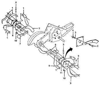 Tines Diagram and Parts List for CRT50 (954000031-A)(1990-01) Husqvarna Tiller