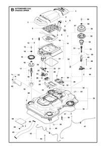 Chassis Upper Diagram and Parts List for 330X 2013-06 Husqvarna Lawn Mower