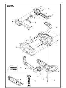 Housing Diagram and Parts List for 530IPX  Husqvarna Pole Saw