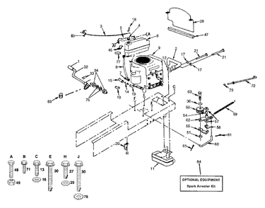 Power And Mechanical Controls Group Diagram and Parts List for LT125 (954000332-D)(1991-10) Husqvarna Lawn Tractor