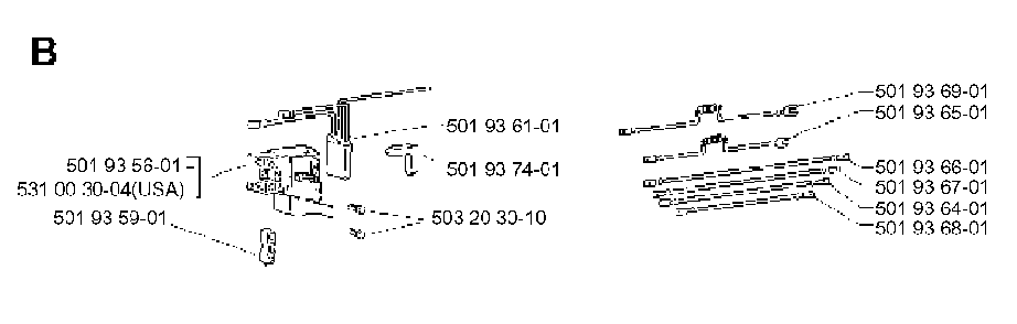 Electrical Diagram and Parts List for 400H 1990-01 Husqvarna Trimmer