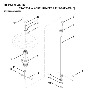 Steering Diagram and Parts List for LR121 (954140001B)(1997-01) Husqvarna Lawn Tractor