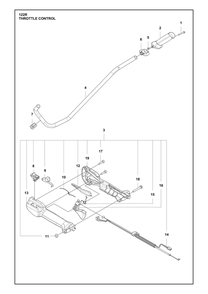 Throttle Controls Diagram and Parts List for 122R  Husqvarna Brush Cutter