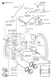 Fuel Tank Diagram and Parts List for 334T 20063600001-Current Husqvarna Chainsaw