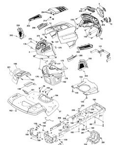 Chassis And Enclosures Diagram and Parts List for TS242XD  Husqvarna Lawn Tractor