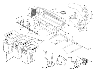 Grass Catcher Diagram and Parts List for LTB-GTB (48 A)(954633736)(2003-11) Husqvarna Lawn Tractor Accessories