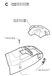 Cover Diagram and Parts List for 371XP 19991800001 & Above Husqvarna Chainsaw