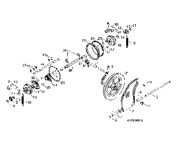 Friction disc combo pulley Diagram and Parts List for 96193009705  Husqvarna Snow Blower