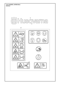 Decals Diagram and Parts List for ARFM5100V2  Husqvarna Lawn Tractor Accessories