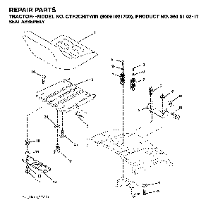 Seat Diagram and Parts List for CTH2036TWIN (96061021700, 960610217)(2007-04) Husqvarna Lawn Tractor