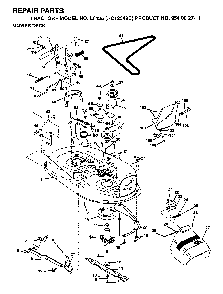 42inch Cutting Deck Diagram and Parts List for LT125 (HC12542B, 954002711)(1995-01) Husqvarna Lawn Tractor