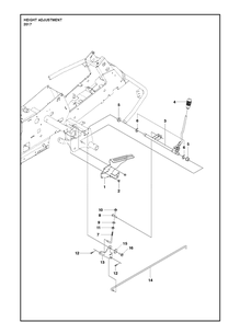Height Adjustment Diagram and Parts List for R316T  Husqvarna Lawn Mower
