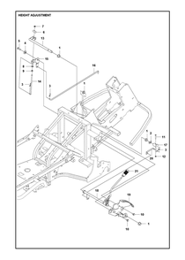 Height Adjustment Diagram and Parts List for RC320TSAWD 2023 Husqvarna Lawn Tractor