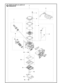 Carburetor Diagram and Parts List for 545FXAT  Husqvarna Brush Cutter