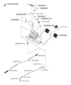 Pedals Diagram and Parts List for R13C (965070401)(2006-01) Husqvarna Lawn Tractor