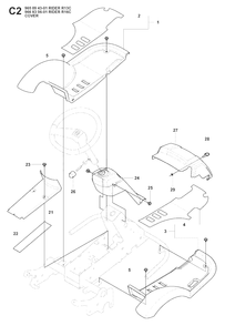 Cover 3 Diagram and Parts List for R13C (965094301)(2008-04) Husqvarna Lawn Tractor