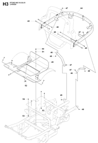 Chassis Upper 2 Diagram and Parts List for PT26D (965160601)(2008-02) Husqvarna Lawn Mower