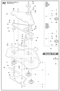 44-Inch/112cm Cutting Deck 2 Diagram and Parts List for R155AWD (965178701)(2007-03) Husqvarna Lawn Tractor