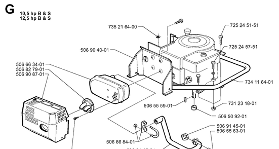 Engine Diagram and Parts List for RIDER850 1998-03 Husqvarna Lawn Mower