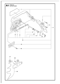 Clutch Cover Diagram and Parts List for 576XP-576XPG 576 XP W - 576 XP GW Husqvarna Chainsaw
