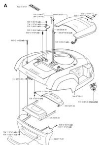 Cover Diagram and Parts List for 210C 2009-02 Husqvarna Lawn Mower