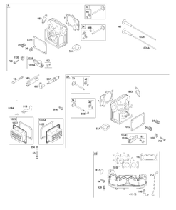 Cylinder Head, Rocker Arm Cover, Intake Manifold Diagram and Parts List for 445677-2188-G5  Husqvarna Engine