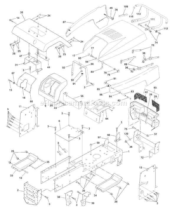 Page A Diagram and Parts List for YTH190 (954001972A) (1995-03) Husqvarna Lawn Tractor
