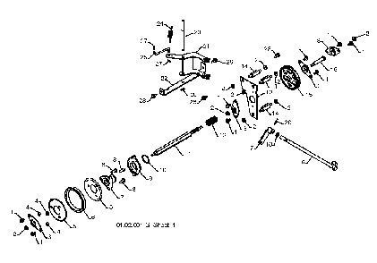 Drive Diagram and Parts List for 12527SB96193005600 2010-07 Husqvarna Snow Blower