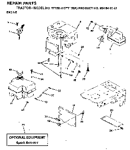 Engine Diagram and Parts List for YT150 (HCYT150A, 954840021)(1996-01) Husqvarna Lawn Tractor